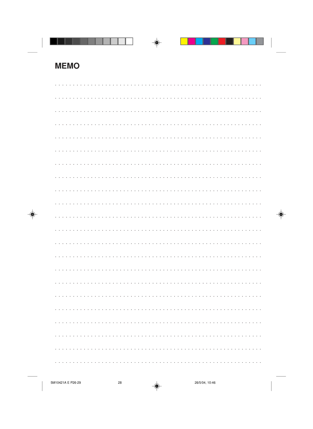 Memorex MVT2194 owner manual Memo 