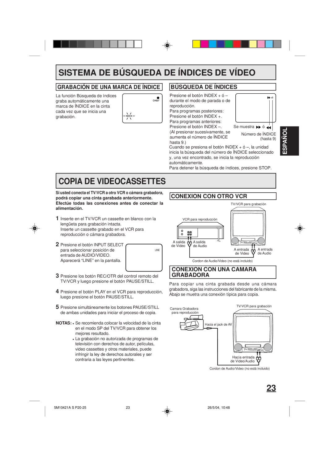 Memorex MVT2194 owner manual Sistema DE Búsqueda DE Índices DE Vídeo, Copia DE Videocassettes 