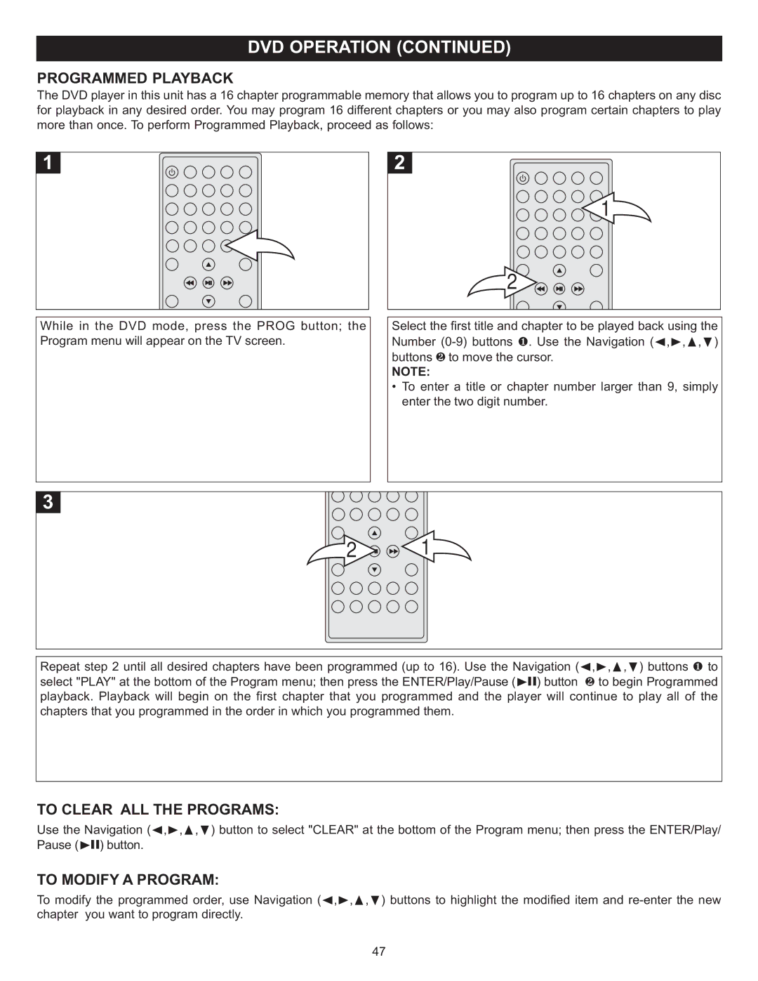 Memorex MVUC821 manual Programmed Playback, To Clear ALL the Programs, To Modify a Program 