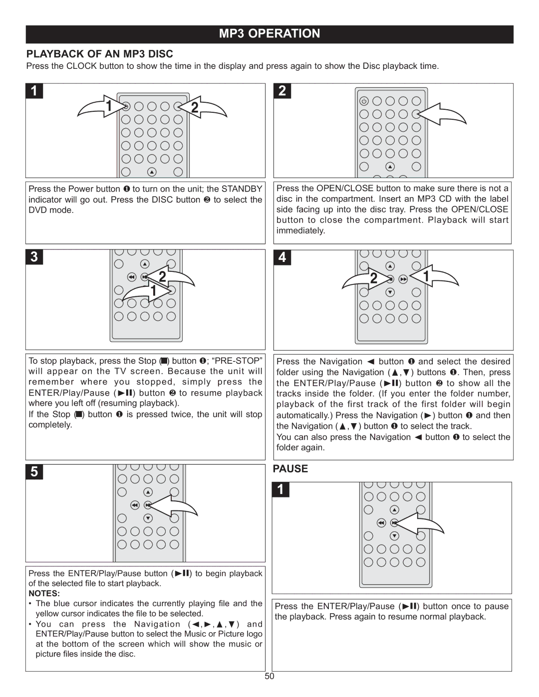 Memorex MVUC821 manual Playback of AN MP3 Disc 