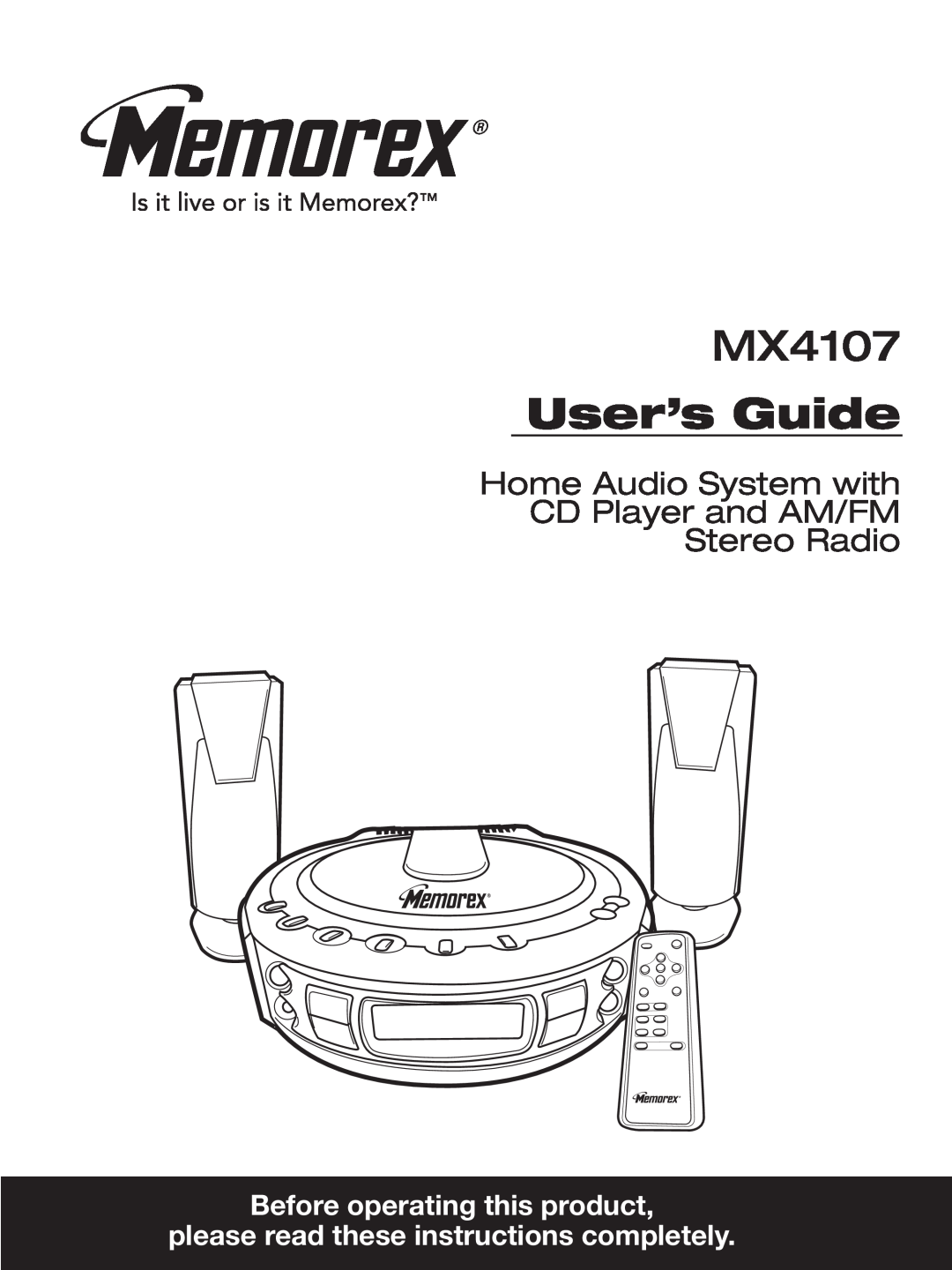 Memorex MX4107 manual User’s Guide, Before operating this product, please read these instructions completely 