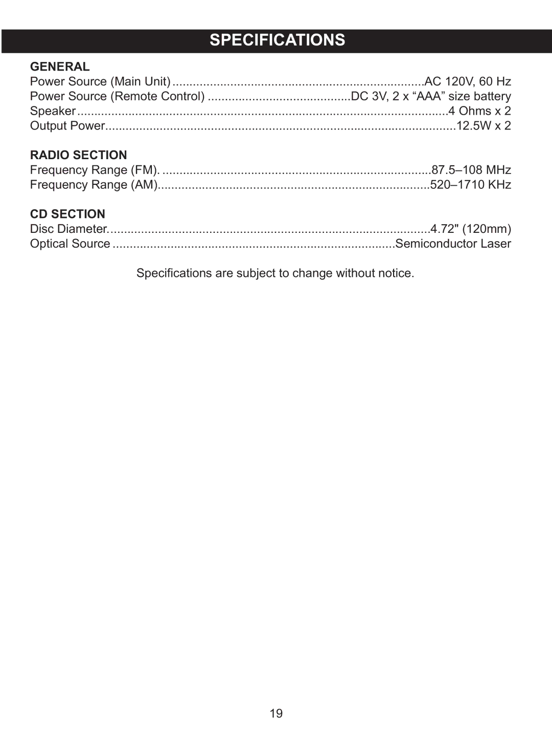 Memorex MX4118 manual General 