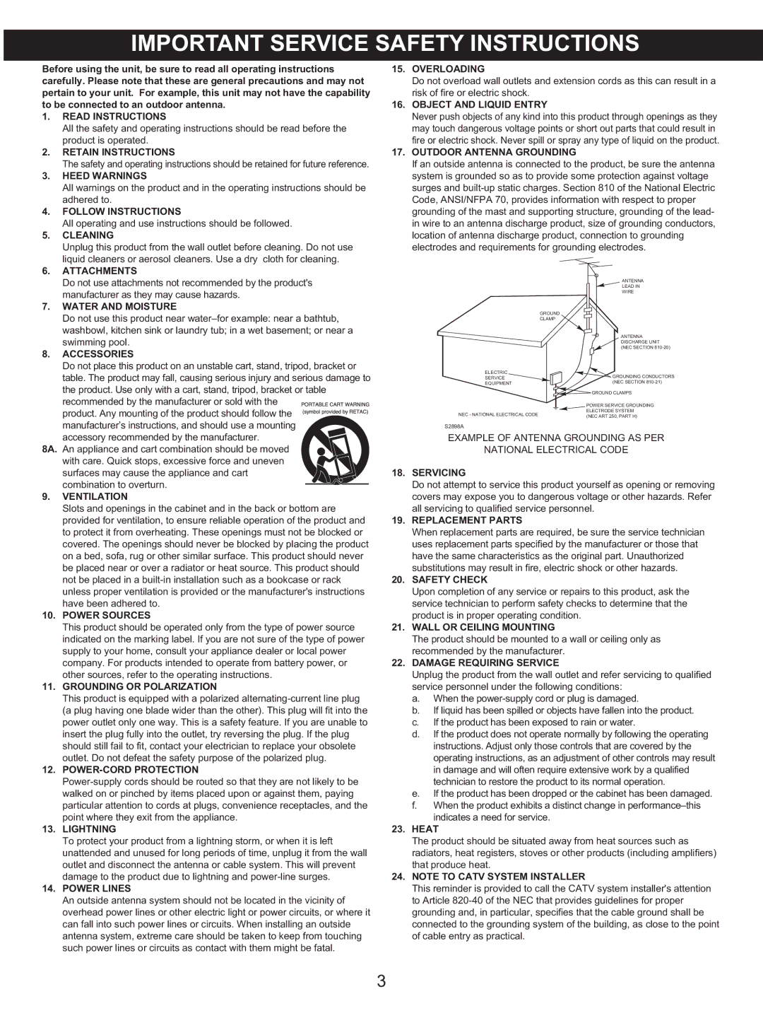 Memorex MX4137 manual Overloading 