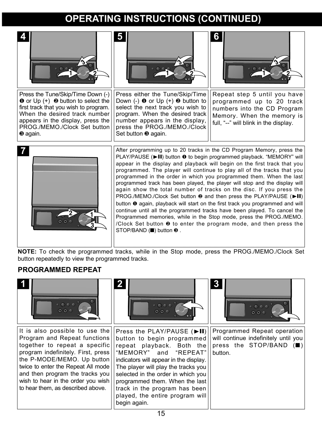 Memorex MX4139 manual Programmed Repeat 