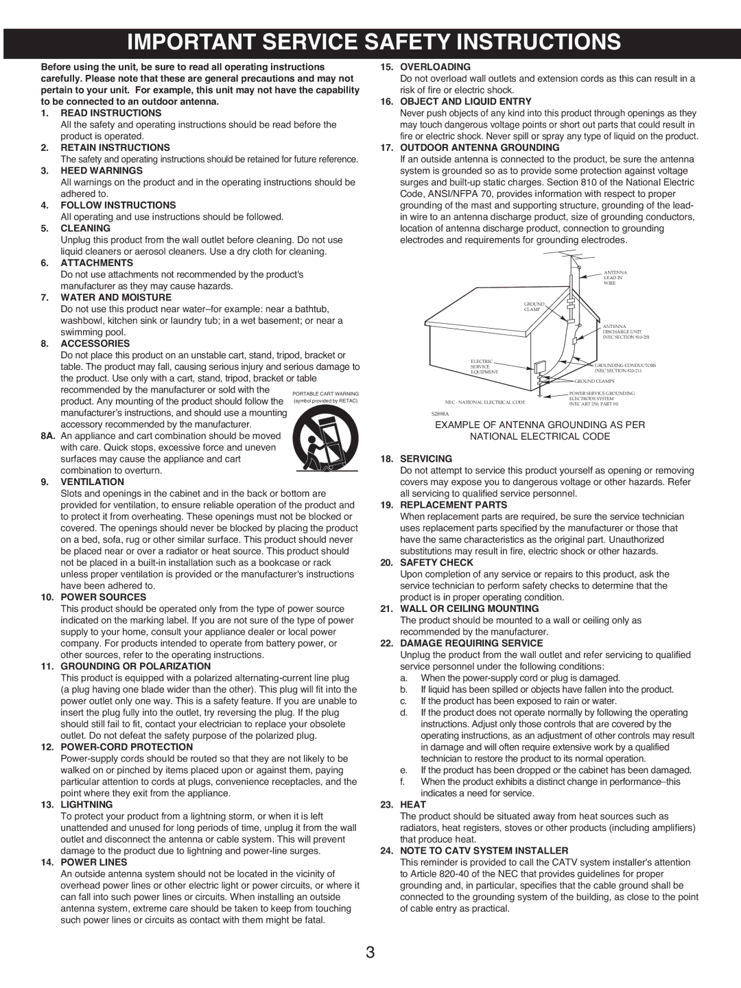 Memorex MX4501 manual Overloading 