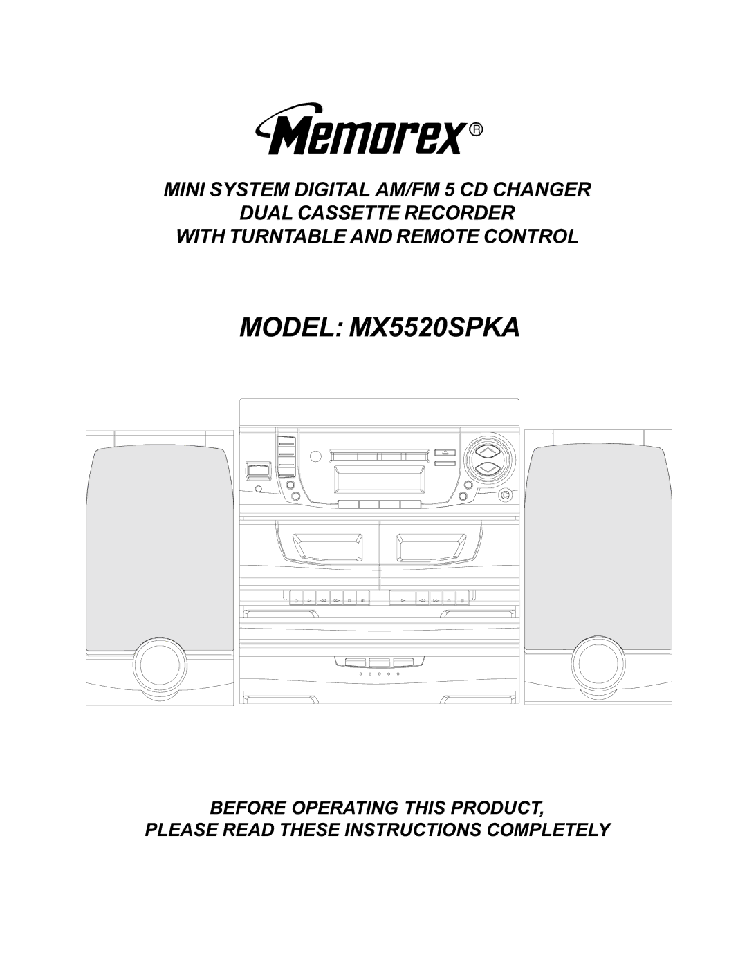 Memorex manual Model MX5520SPKA 