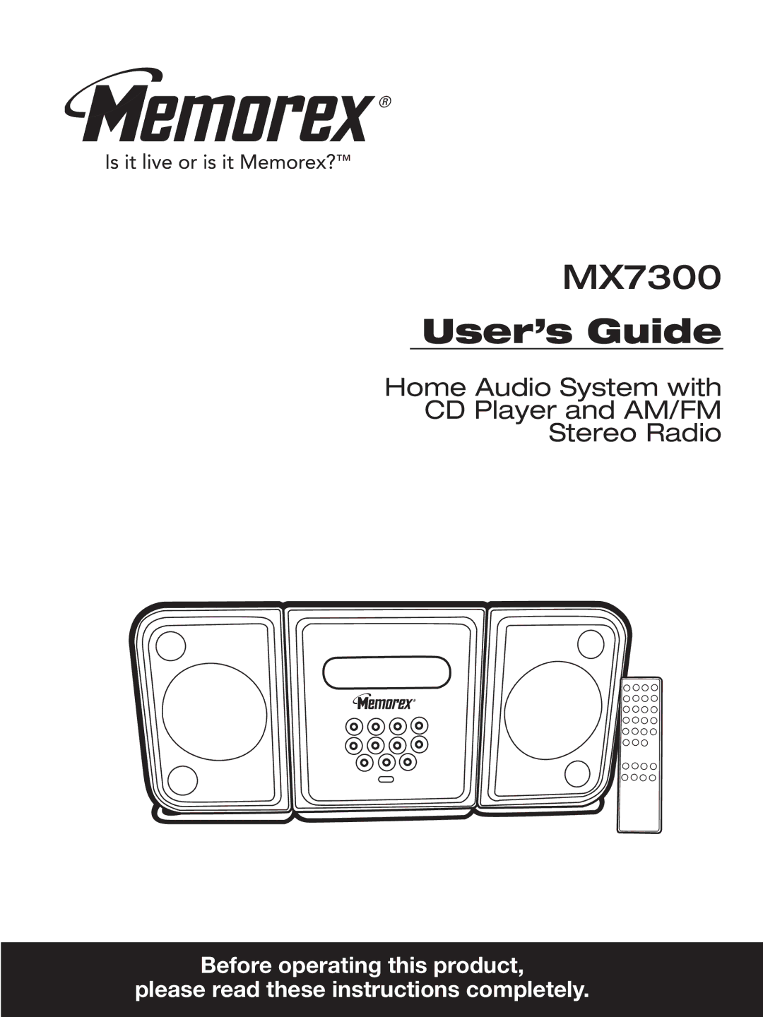 Memorex MX7300 manual User’s Guide 