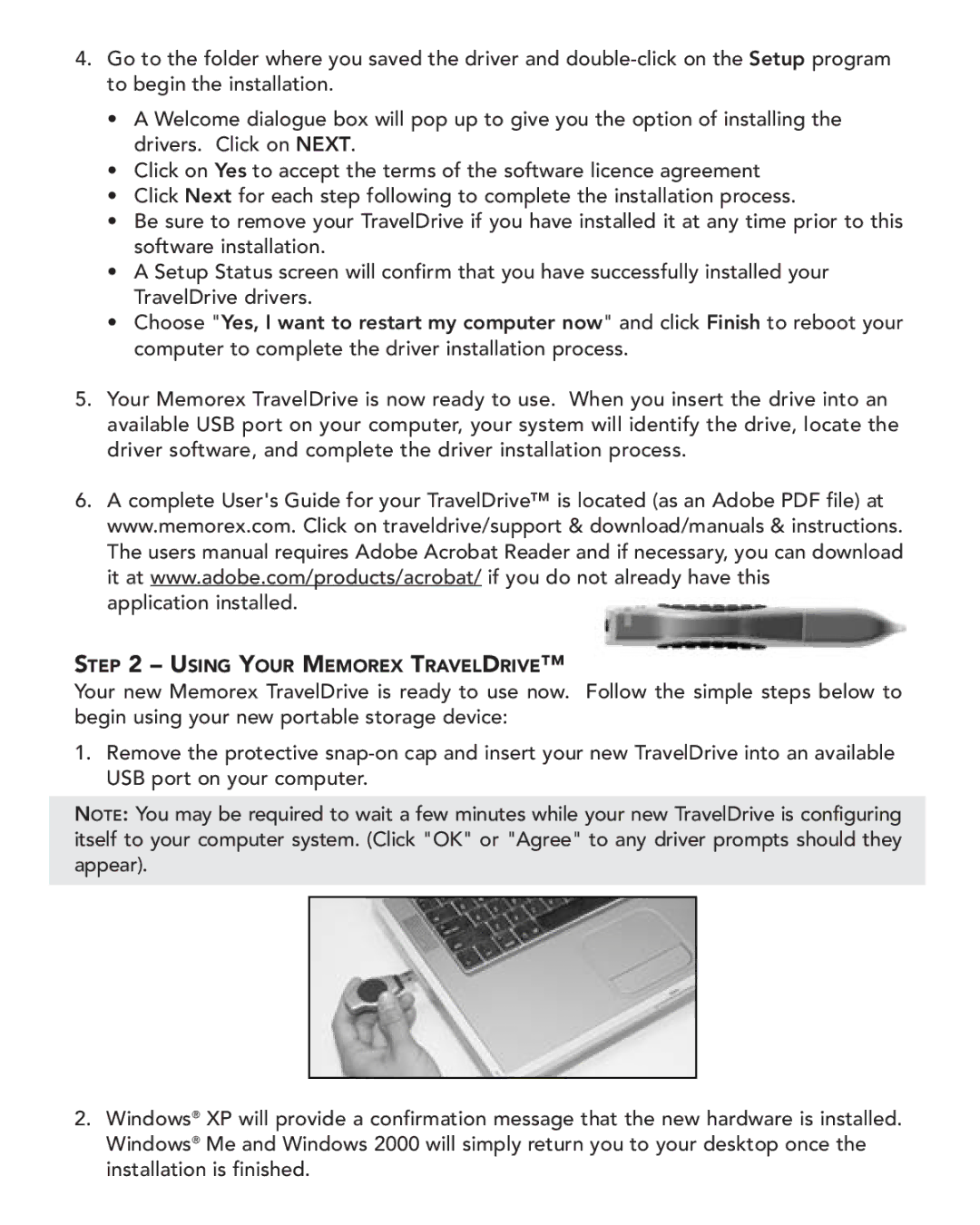 Memorex REV. 2.0C manual Using Your Memorex Traveldrive 