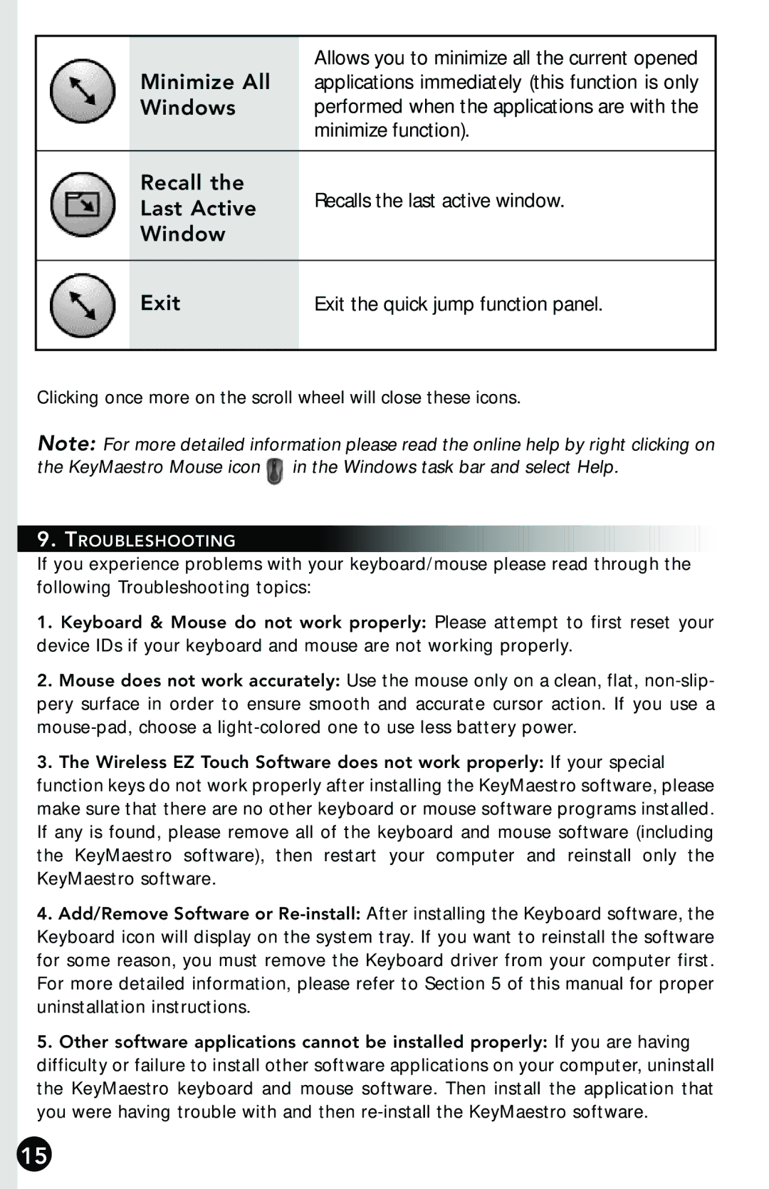 Memorex RF7000 manual Recall, Window Exit 