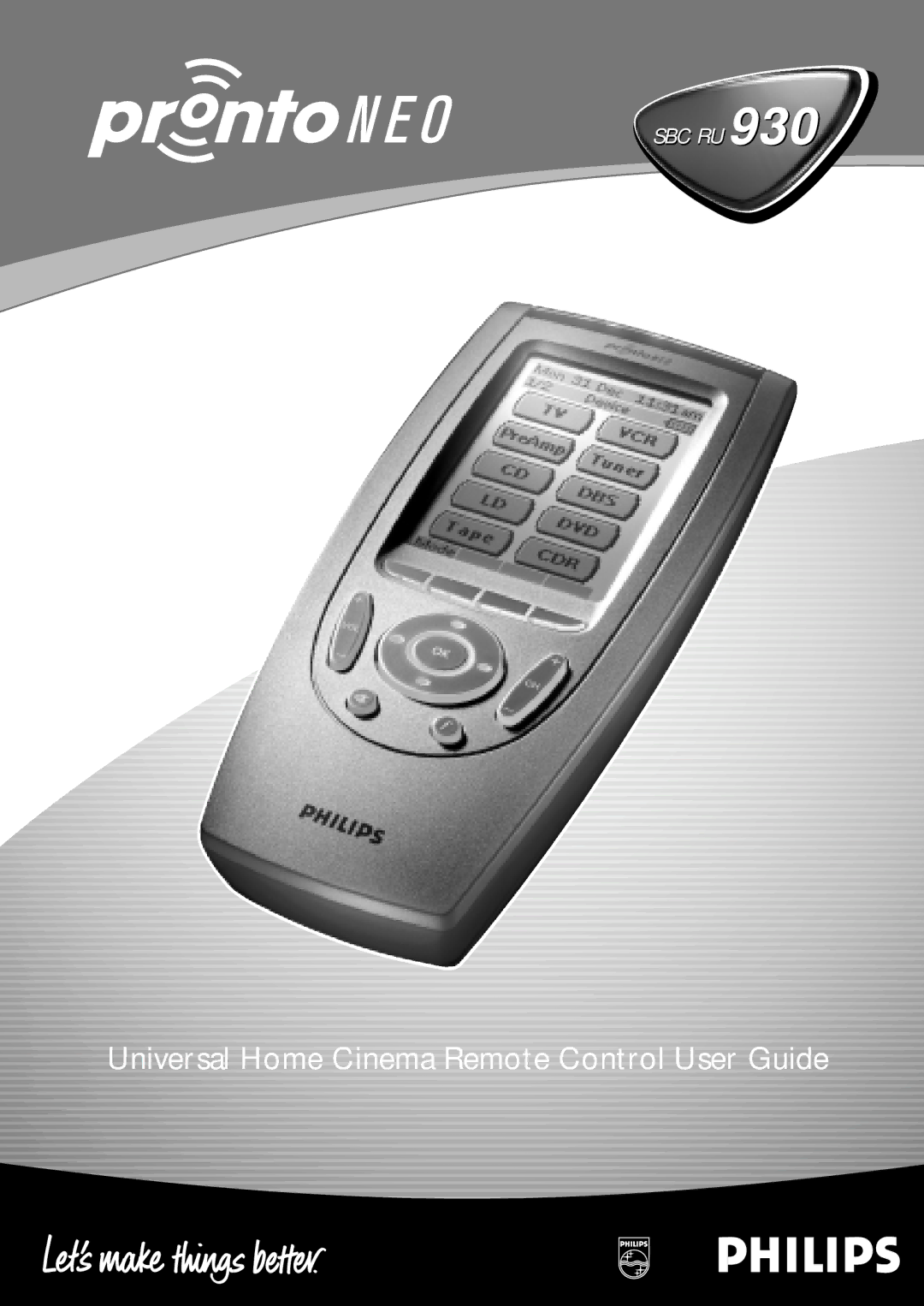 Memorex SBC RU 930 manual Universal Home Cinema Remote Control User Guide 