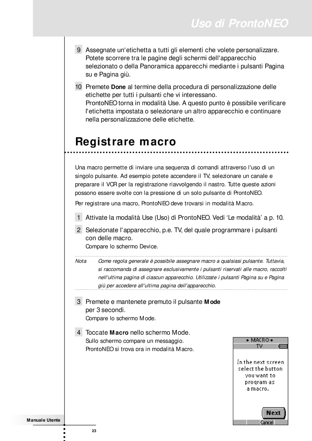 Memorex SBC RU 930 manual Registrare macro 