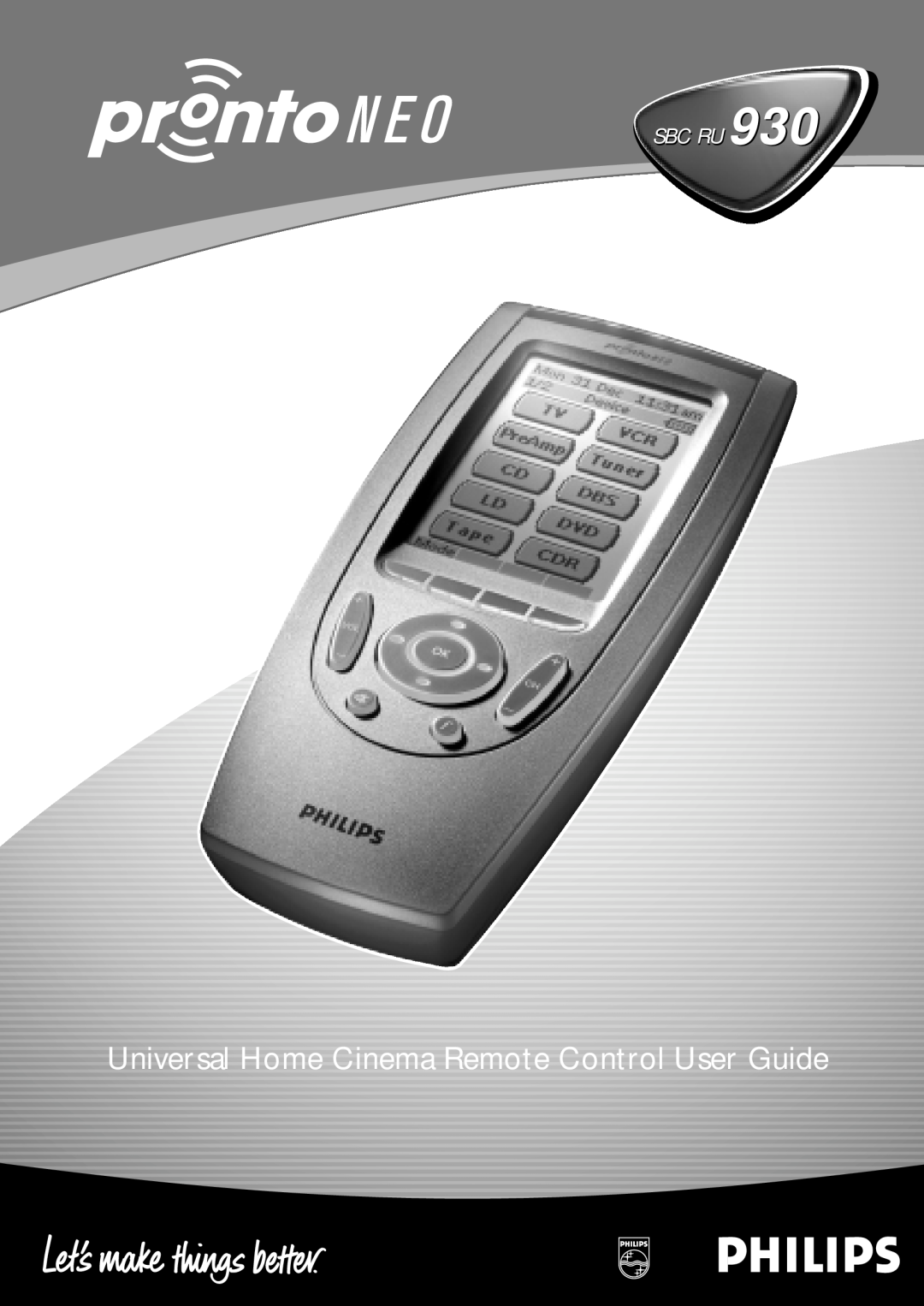 Memorex SBC RU 930 manual Universal Home Cinema Remote Control User Guide, Sbc Ru 
