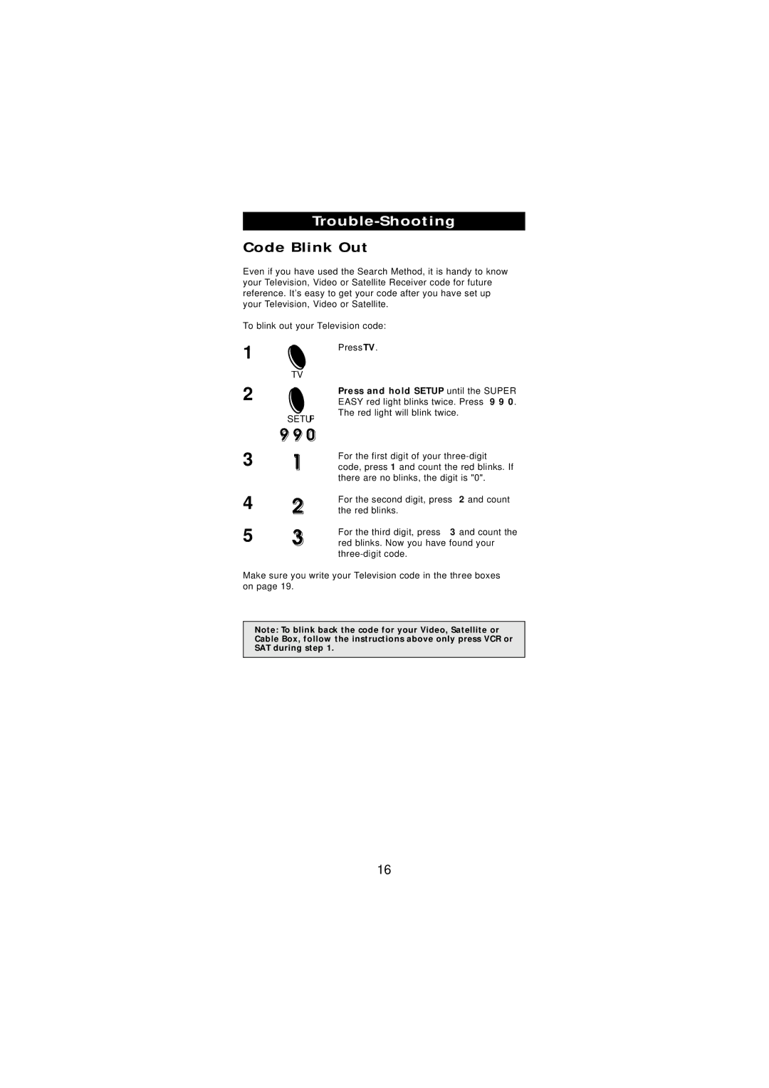 Memorex URC-3550 manual Code Blink Out, Press and hold Setup until the Super 