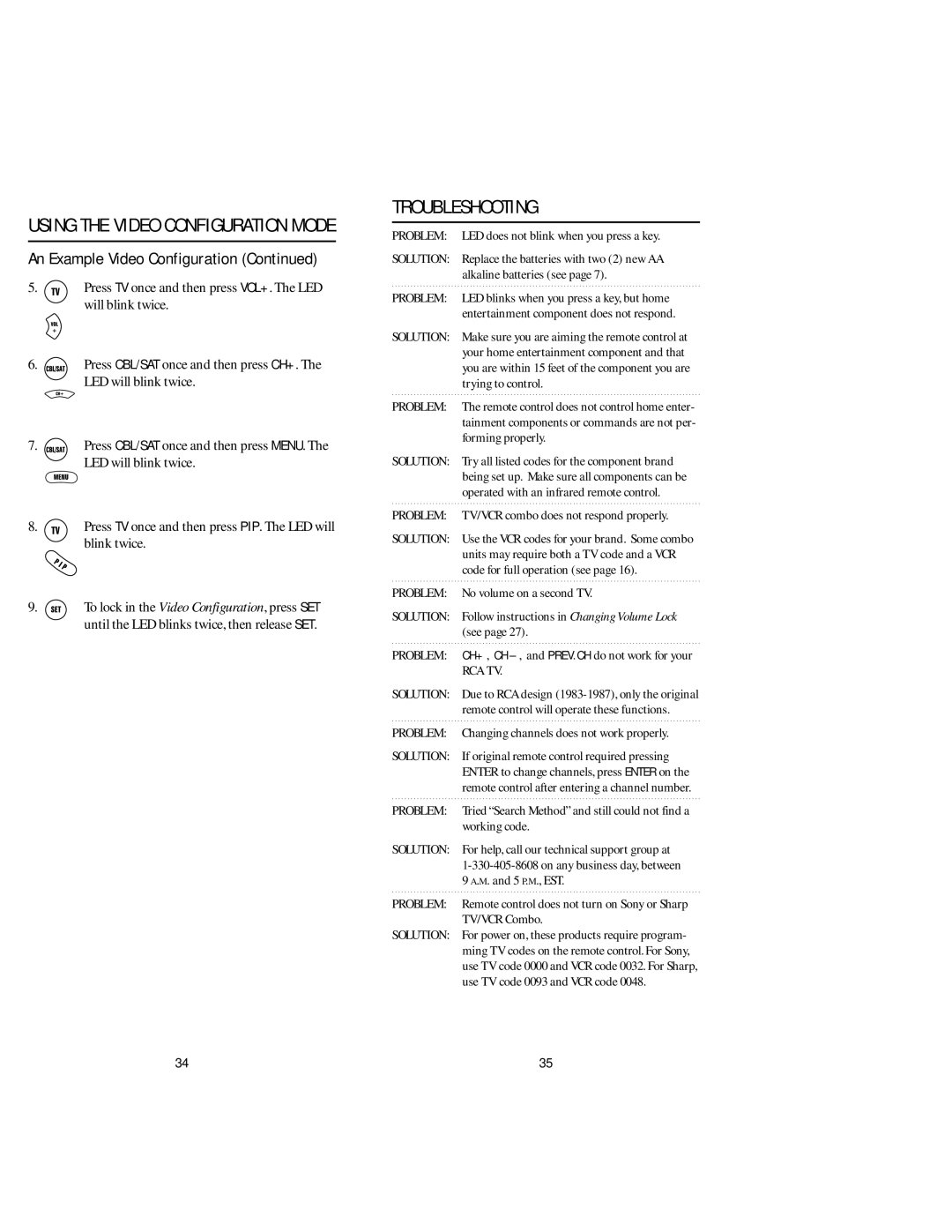 Memorex URC 4880 manual Troubleshooting, An Example Video Configuration 