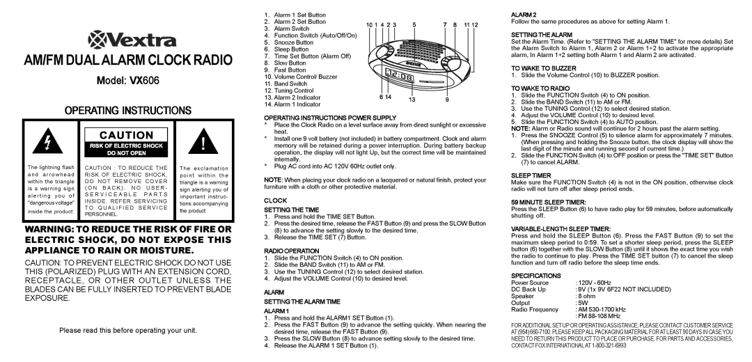 Memorex VX606 manual 