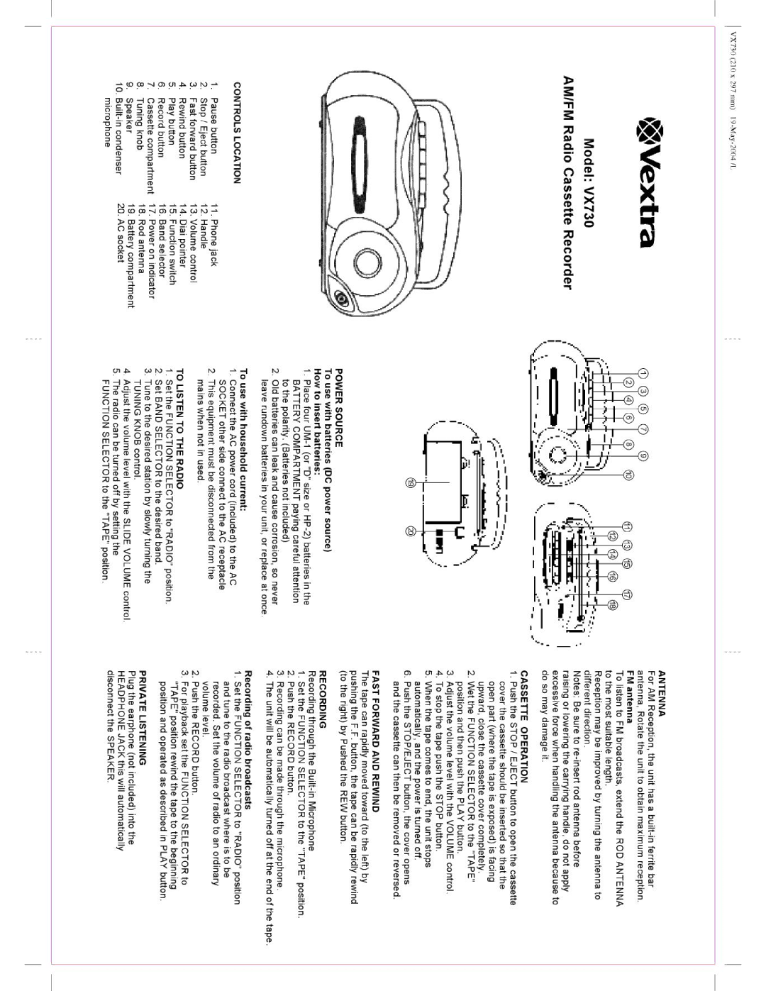 Memorex VX730 manual 