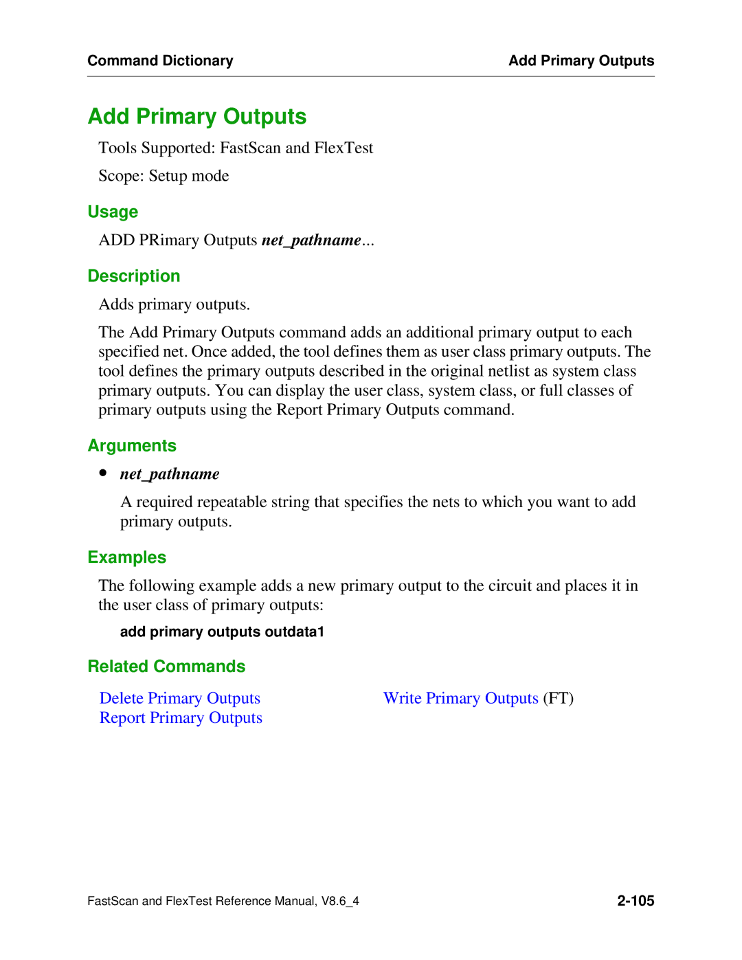 Mentor v8.6_4 manual Add Primary Outputs 