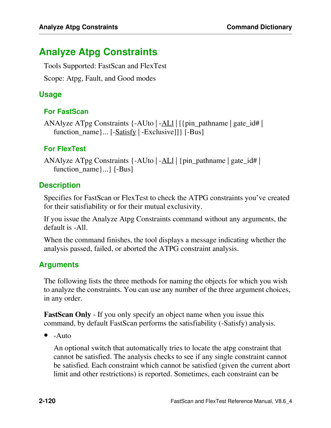 Mentor v8.6_4 manual Analyze Atpg Constraints 