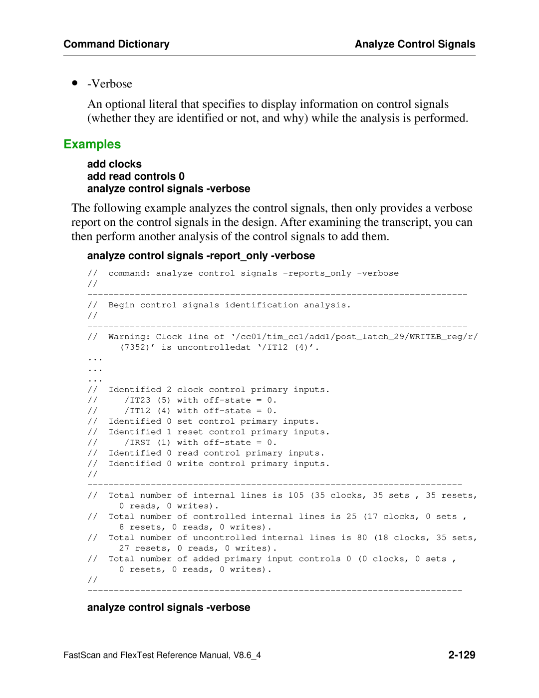 Mentor v8.6_4 manual Command Dictionary Analyze Control Signals 