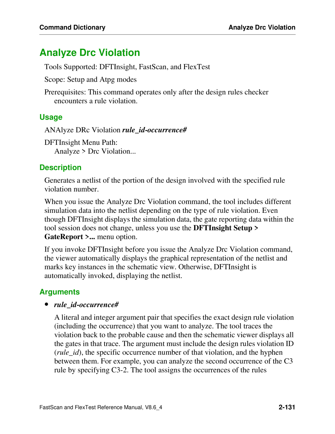 Mentor v8.6_4 manual Analyze Drc Violation, ∙ ruleid-occurrence# 