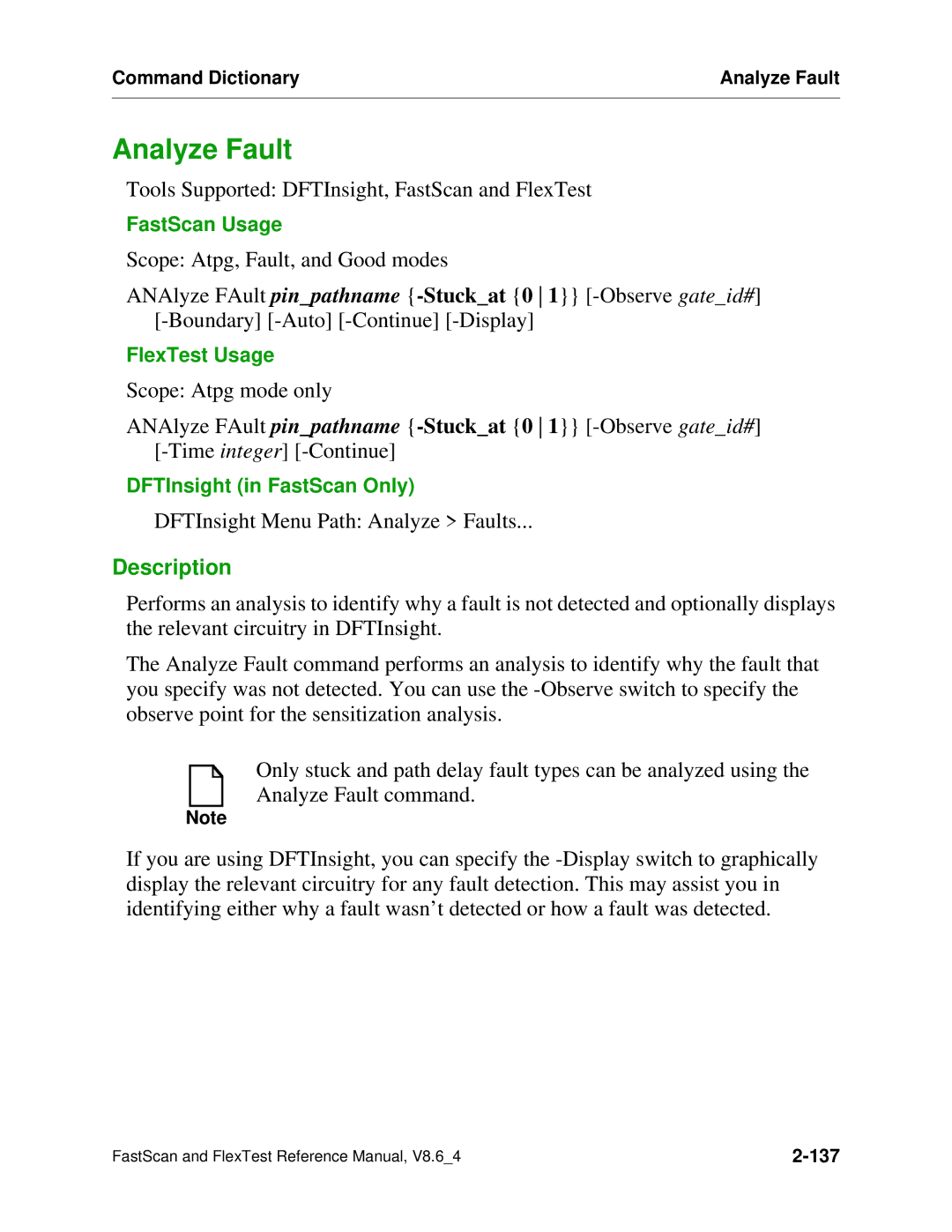 Mentor v8.6_4 manual Analyze Fault 