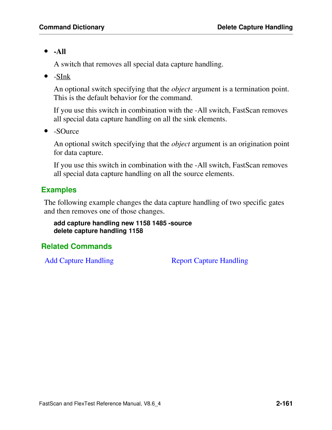 Mentor v8.6_4 manual Add Capture Handling Report Capture Handling 