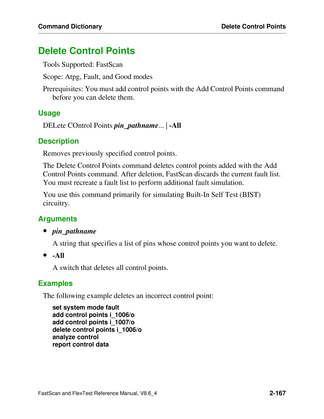 Mentor v8.6_4 manual Delete Control Points, Following example deletes an incorrect control point 