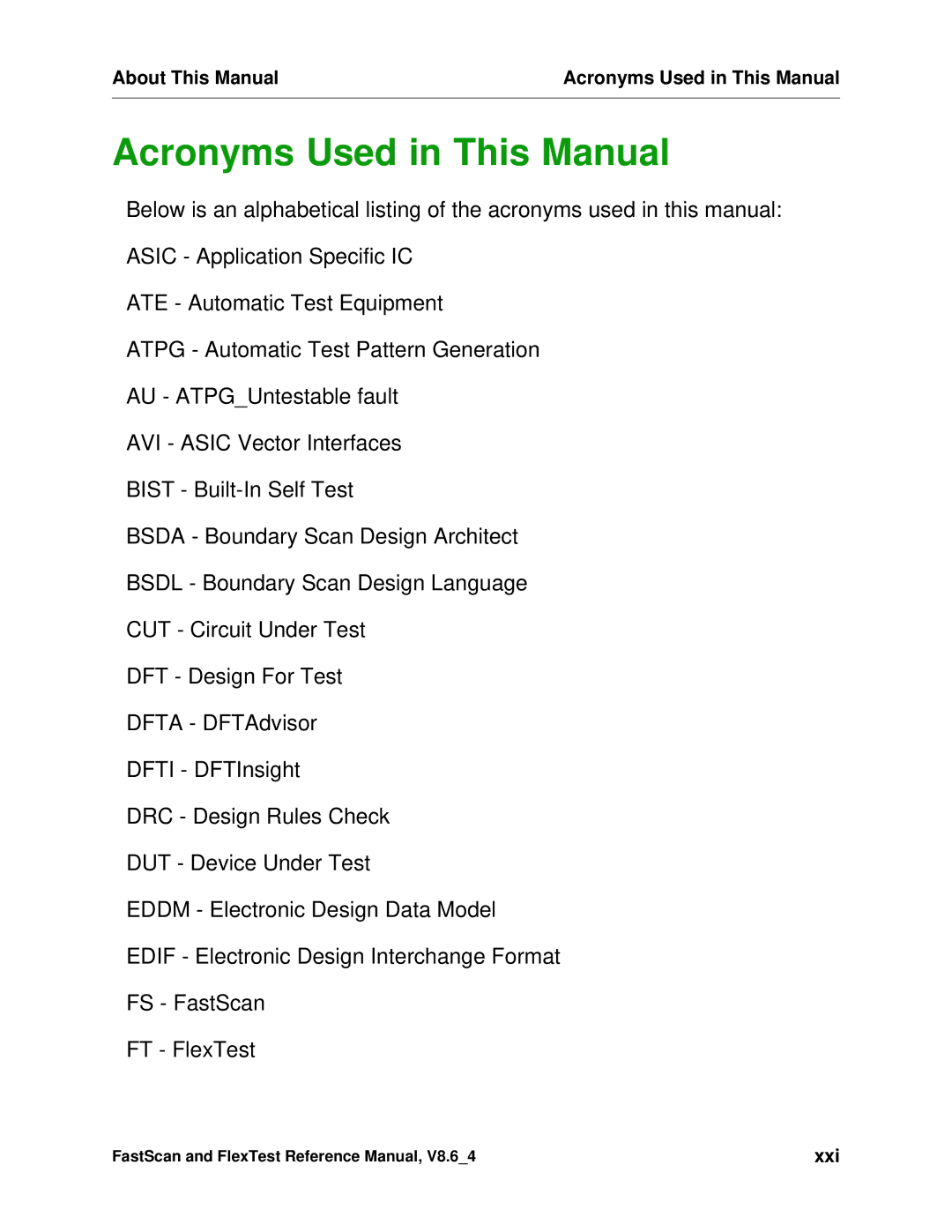 Mentor v8.6_4 manual Acronyms Used in This Manual 