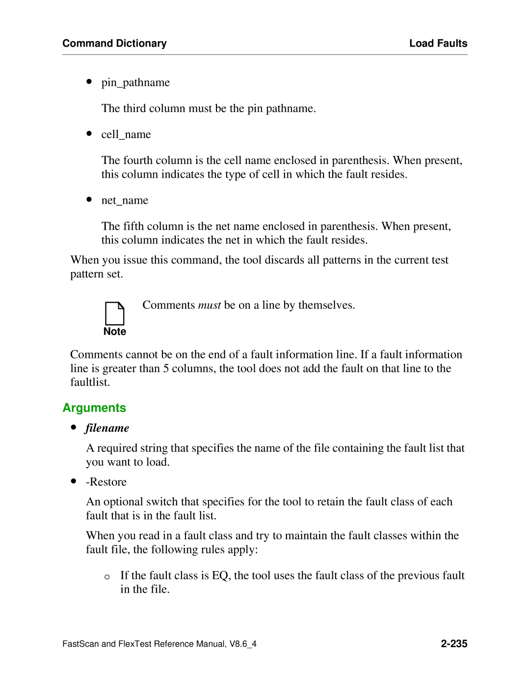 Mentor v8.6_4 manual Command Dictionary Load Faults 