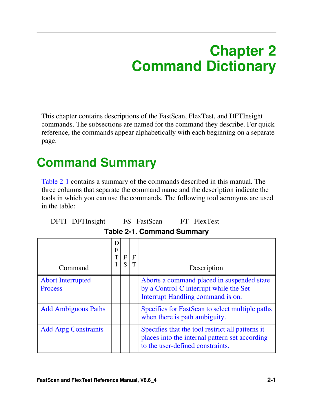 Mentor v8.6_4 manual Chapter Command Dictionary 