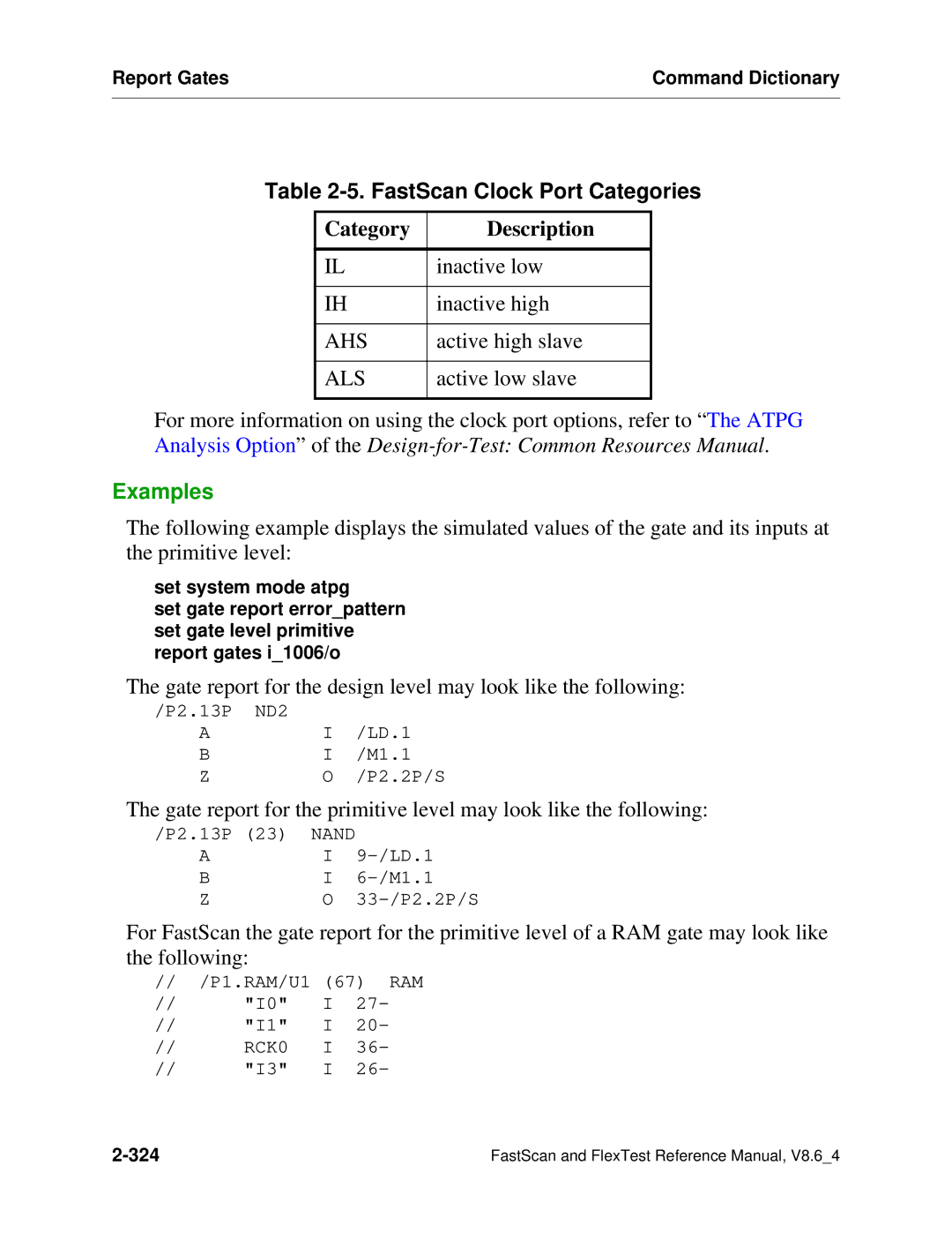 Mentor v8.6_4 manual FastScan Clock Port Categories, Category Description 