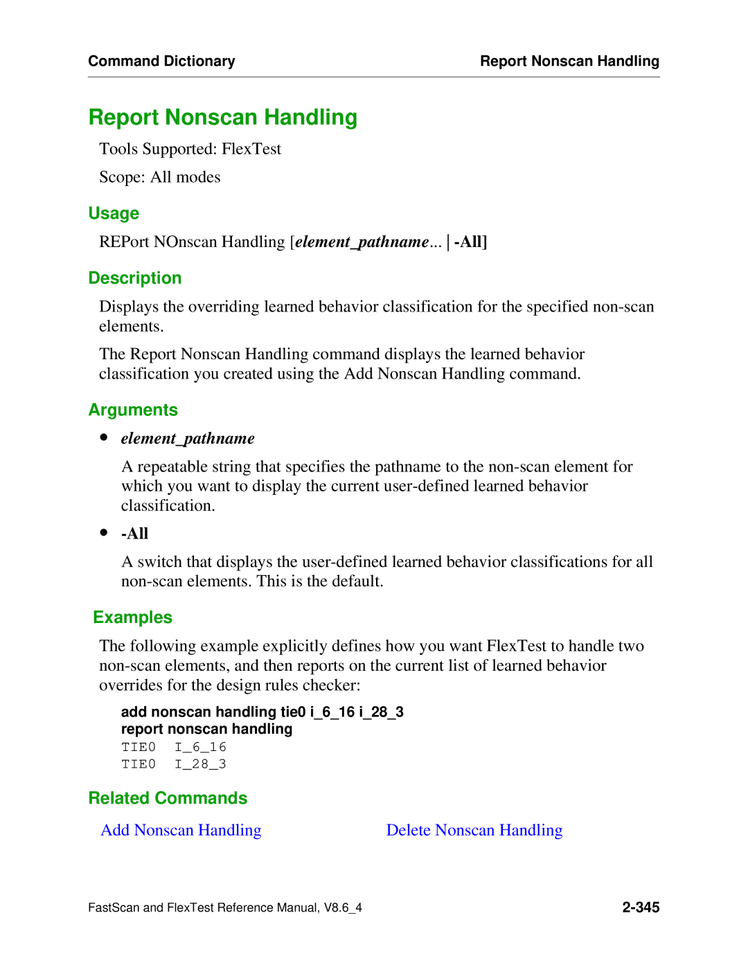 Mentor v8.6_4 manual Report Nonscan Handling, ∙ elementpathname 