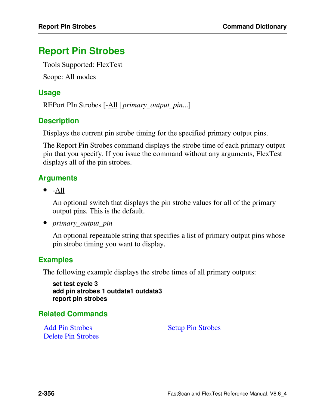 Mentor v8.6_4 manual Report Pin Strobes, ∙ primaryoutputpin 