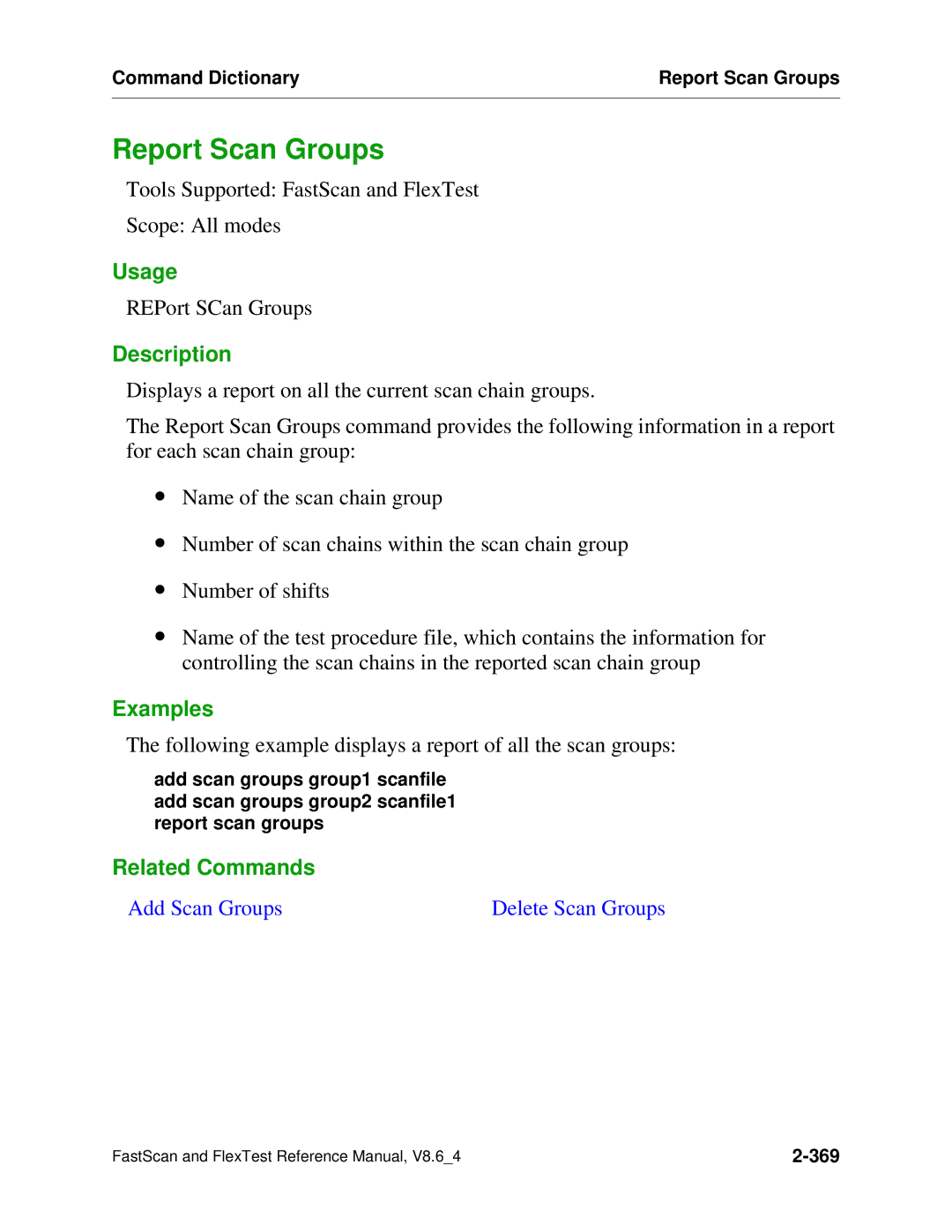 Mentor v8.6_4 manual Report Scan Groups 