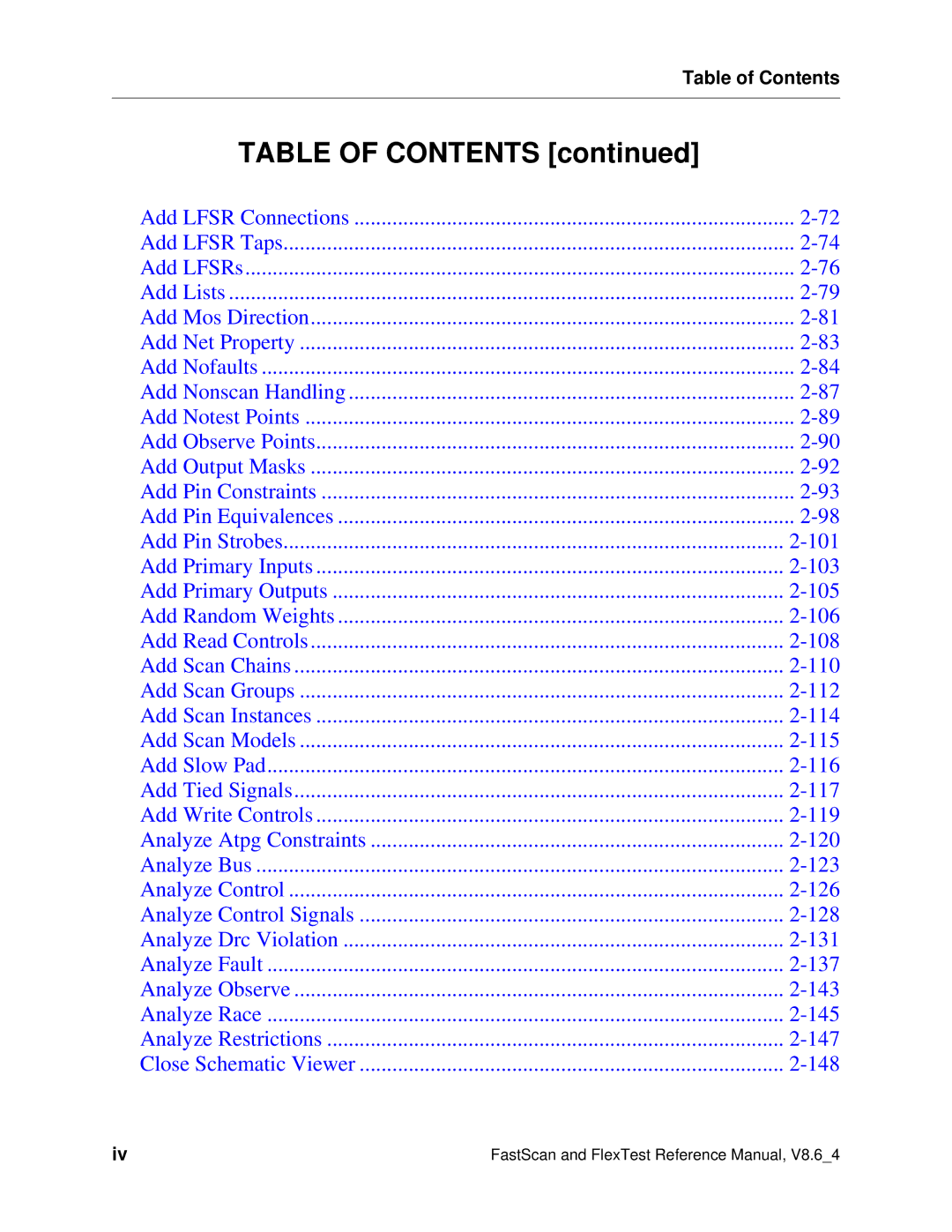 Mentor v8.6_4 manual Table of Contents 