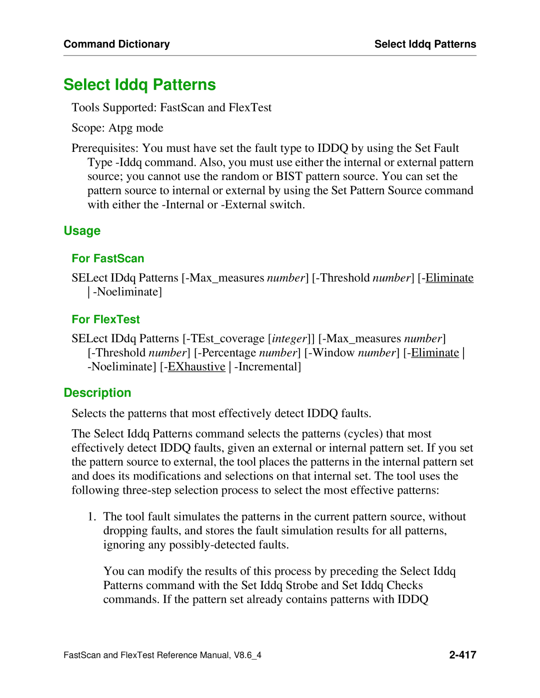 Mentor v8.6_4 manual Select Iddq Patterns 