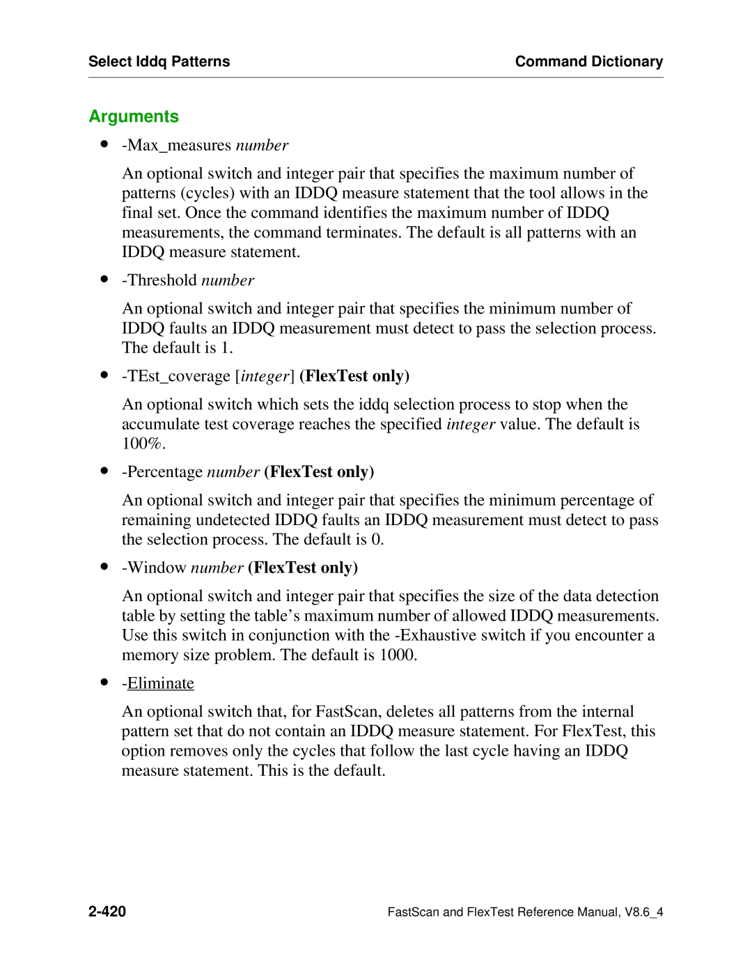 Mentor v8.6_4 manual ∙ -Percentagenumber FlexTest only, ∙ -Windownumber FlexTest only 