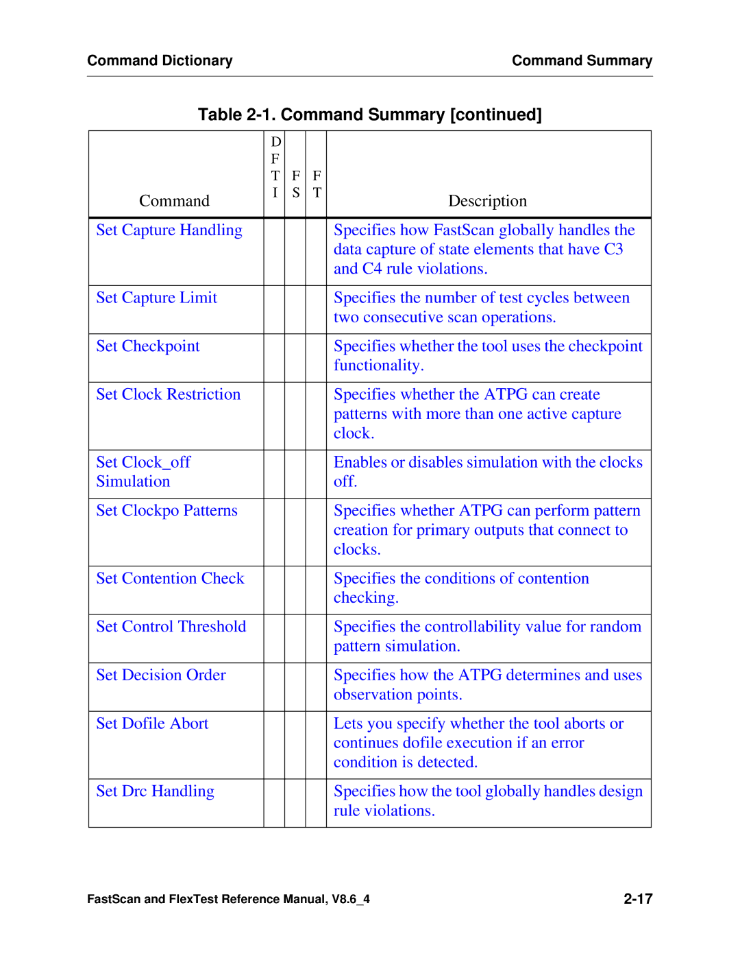 Mentor v8.6_4 manual Command Summary 