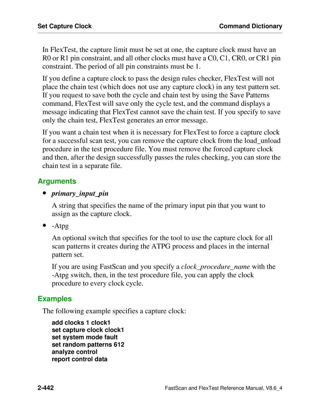 Mentor v8.6_4 manual Following example specifies a capture clock 