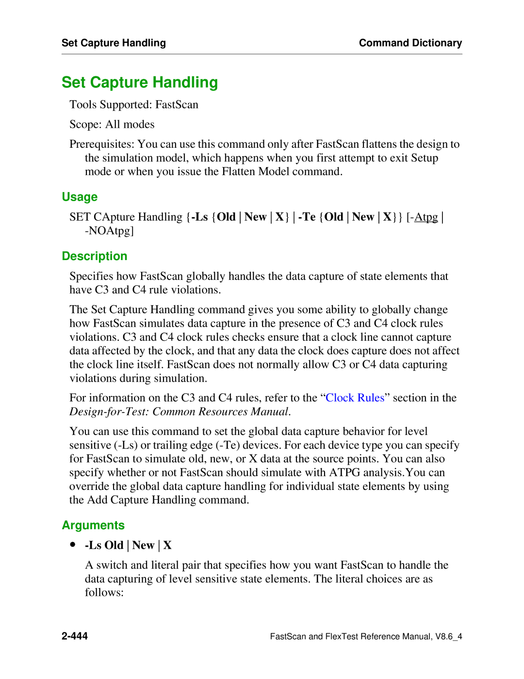 Mentor v8.6_4 manual Set Capture Handling, ∙ -Ls Old New 