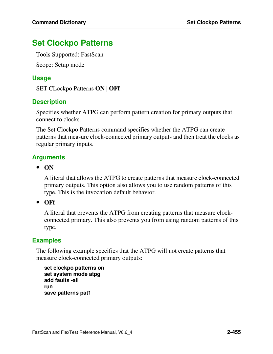 Mentor v8.6_4 manual Set Clockpo Patterns 