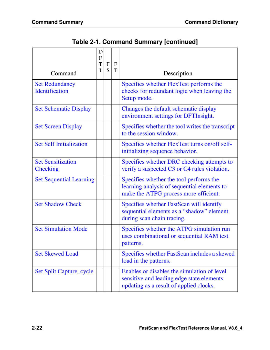 Mentor v8.6_4 manual Command Summary 