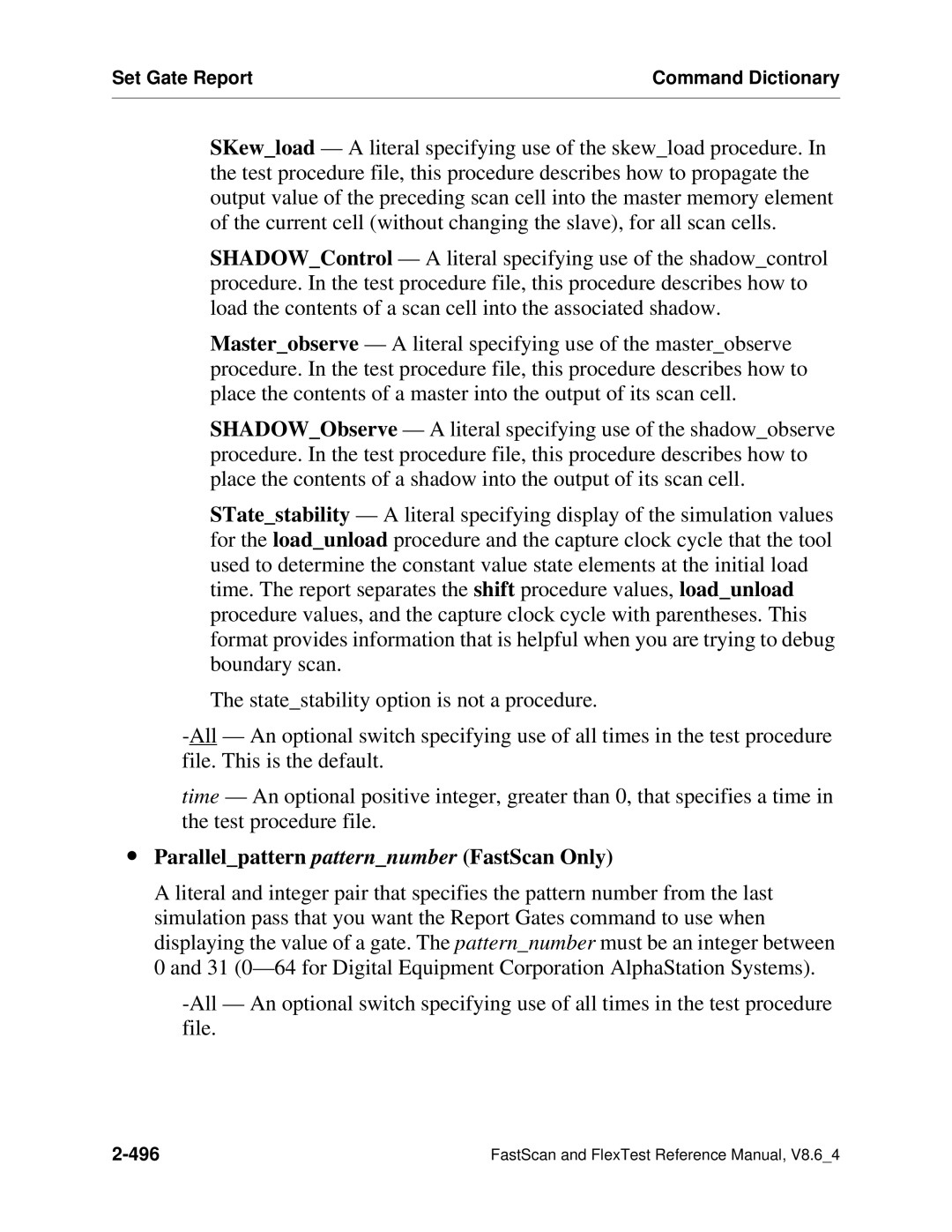 Mentor v8.6_4 manual ∙ Parallelpattern patternnumber FastScan Only 