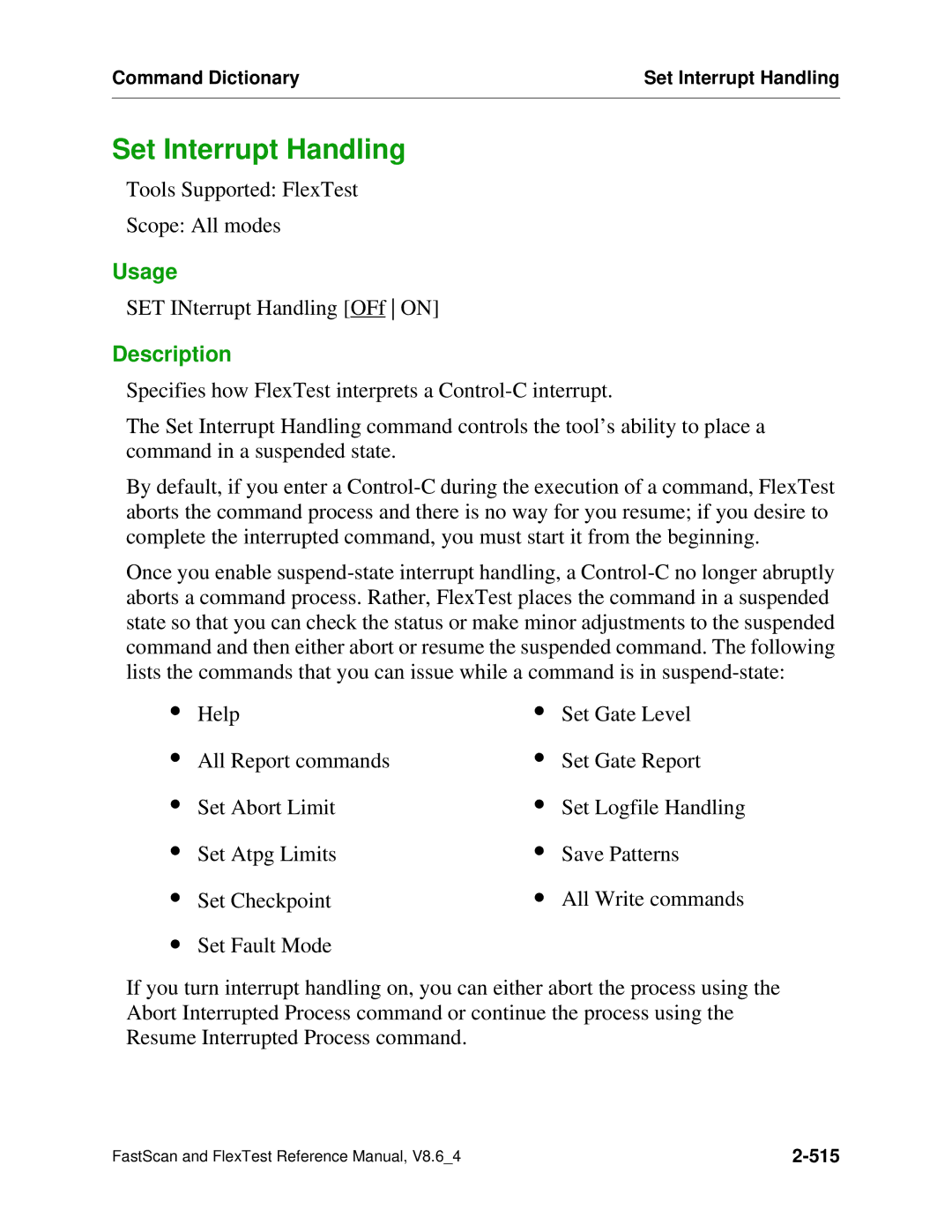 Mentor v8.6_4 manual Set Interrupt Handling 