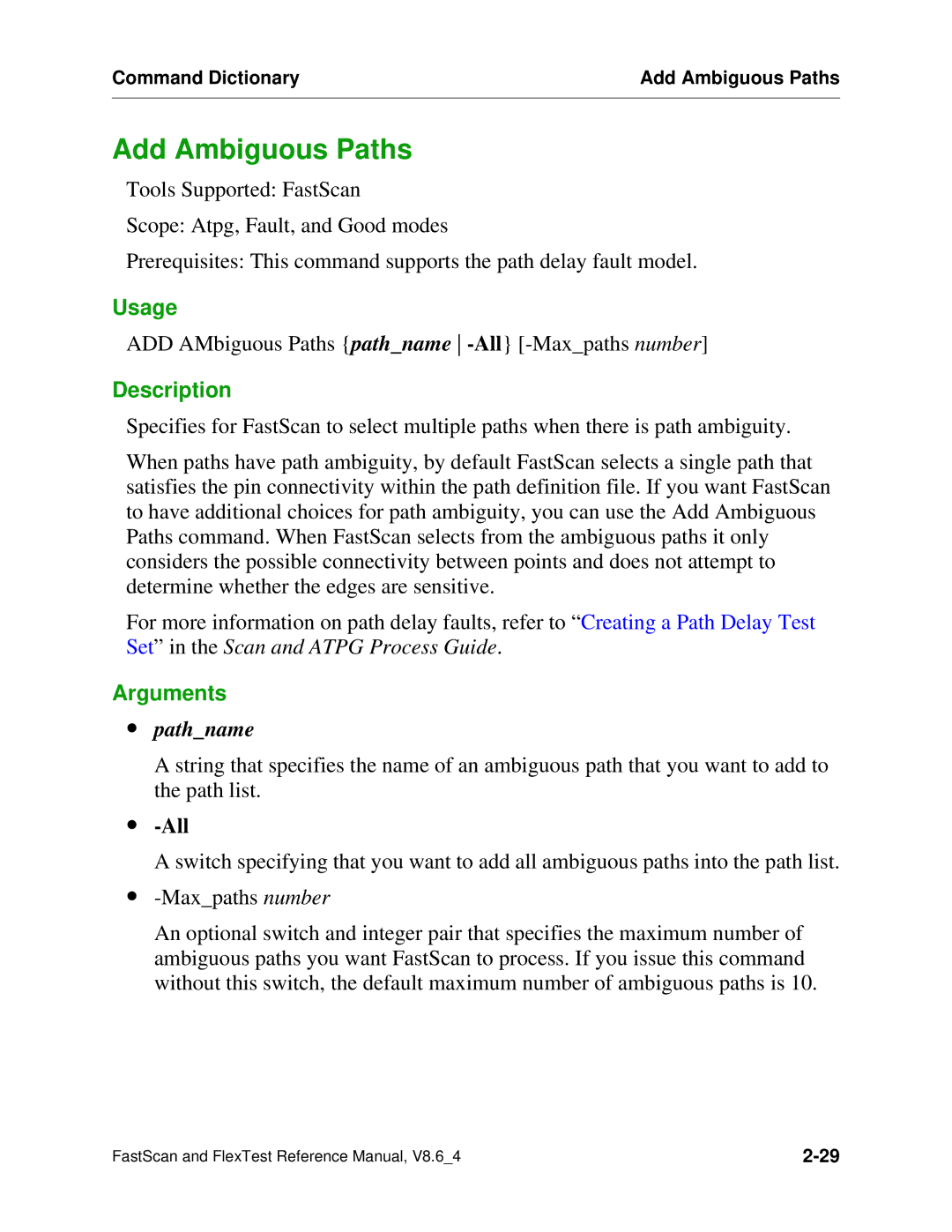 Mentor v8.6_4 manual Add Ambiguous Paths, ∙ pathname, ∙ -All 