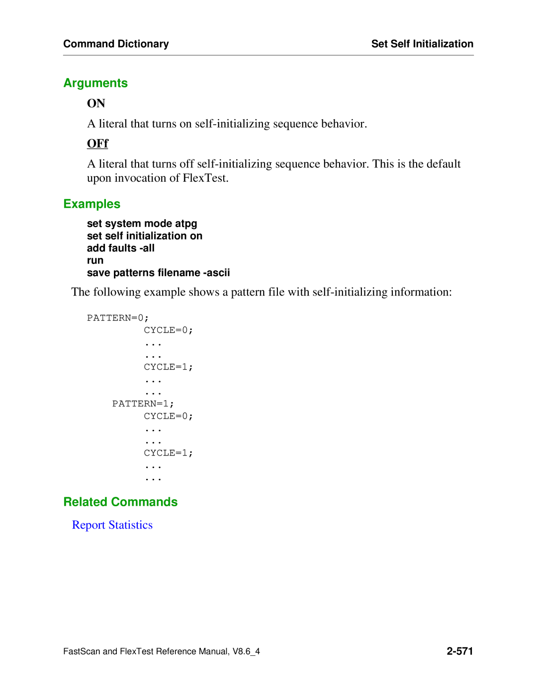 Mentor v8.6_4 manual Literal that turns on self-initializing sequence behavior 