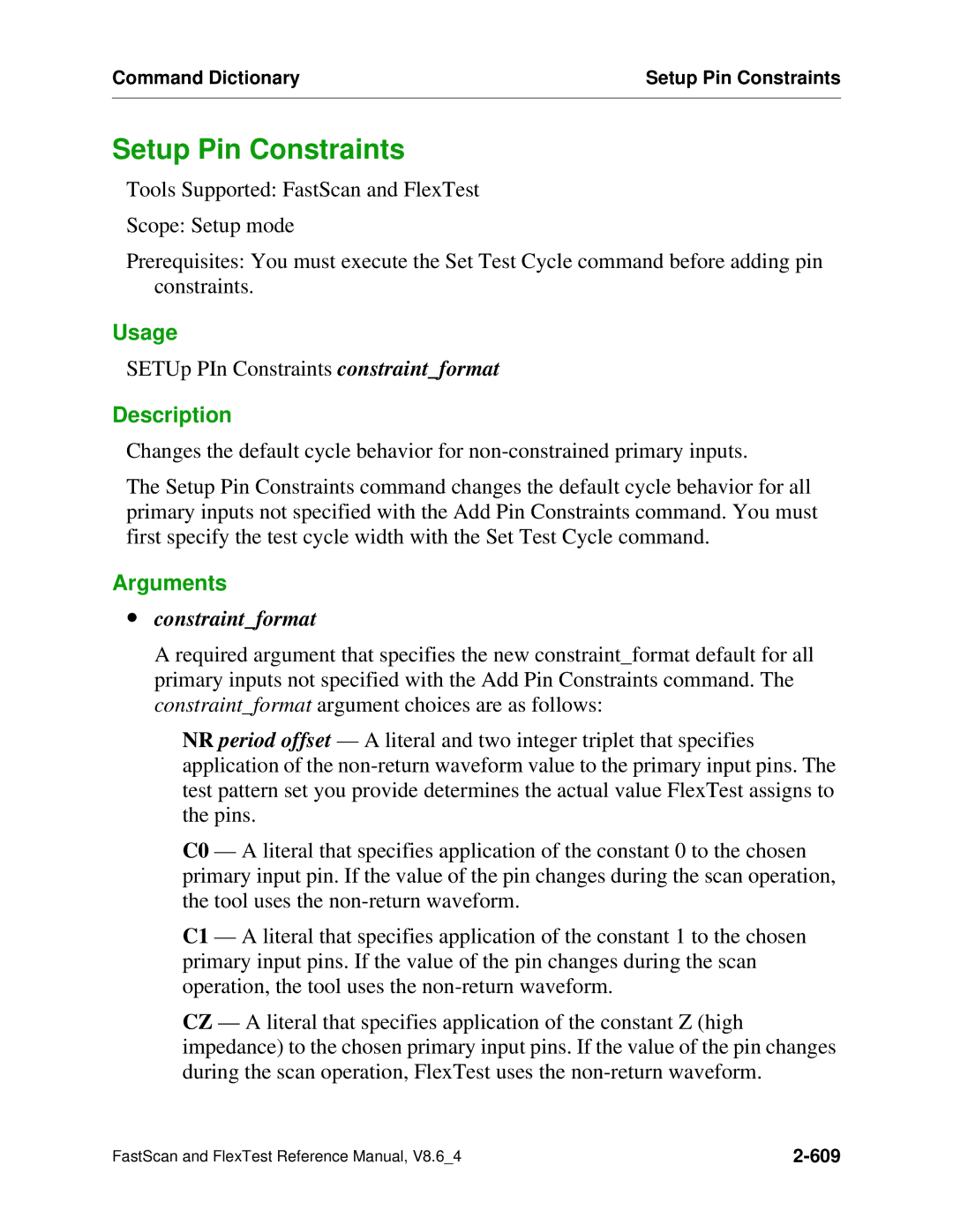 Mentor v8.6_4 manual Setup Pin Constraints, ∙ constraintformat 