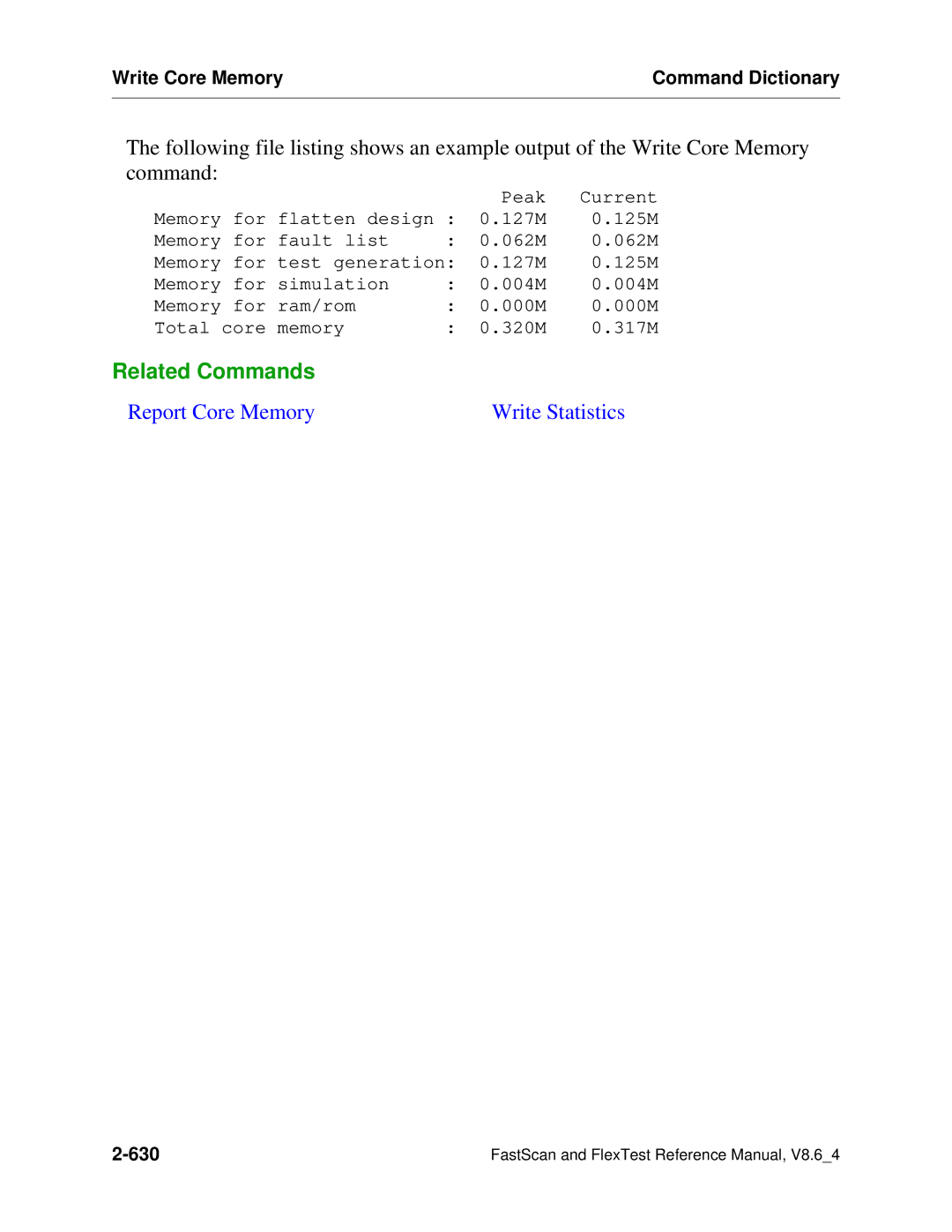 Mentor v8.6_4 manual Report Core Memory Write Statistics 