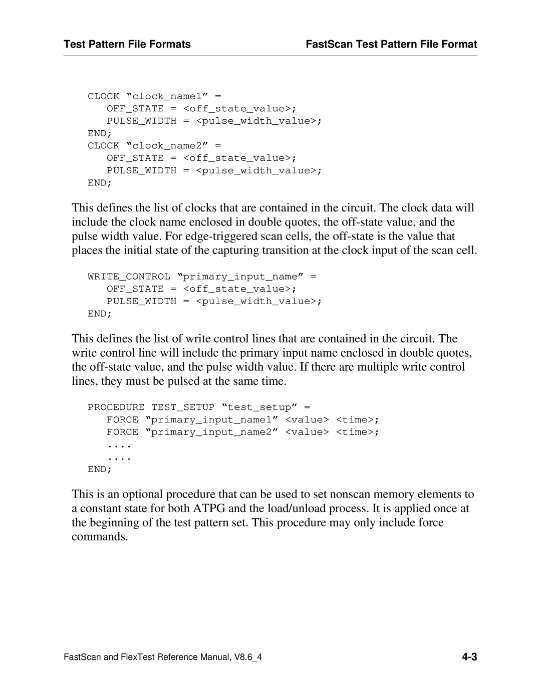 Mentor v8.6_4 manual Test Pattern File Formats FastScan Test Pattern File Format 