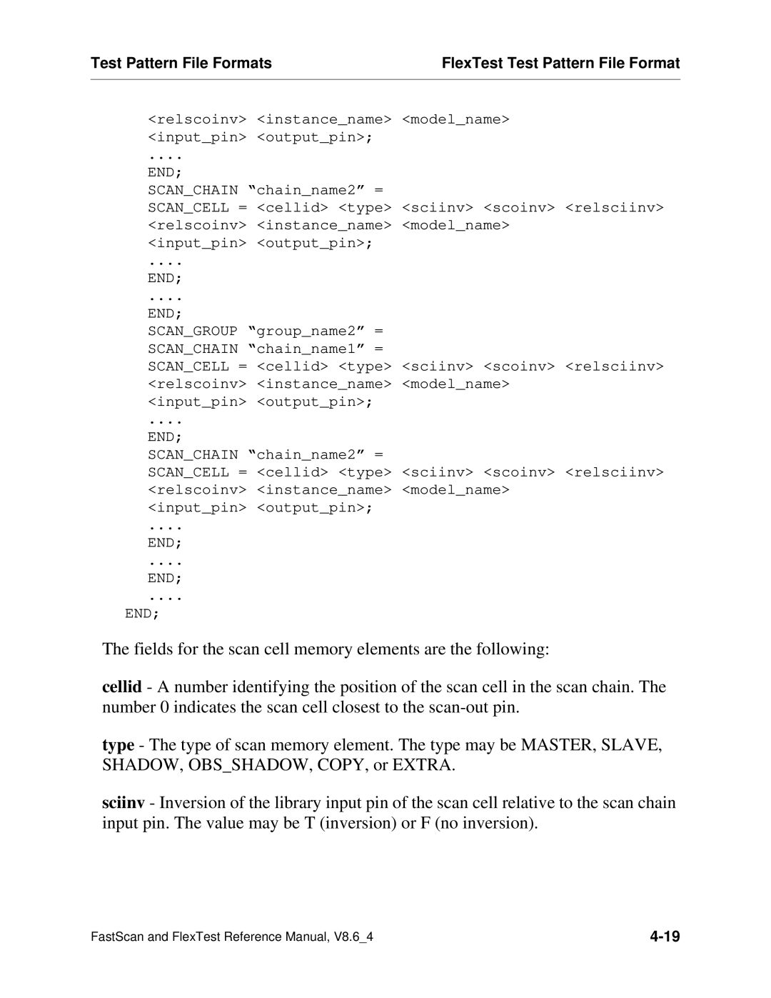 Mentor v8.6_4 manual Test Pattern File FormatsFlexTest Test Pattern File Format 